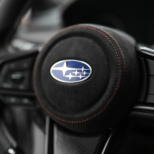 JDMuscle [22-26 WRX] Airbag Cover - Leather / Alcantara - Graveyard Performance