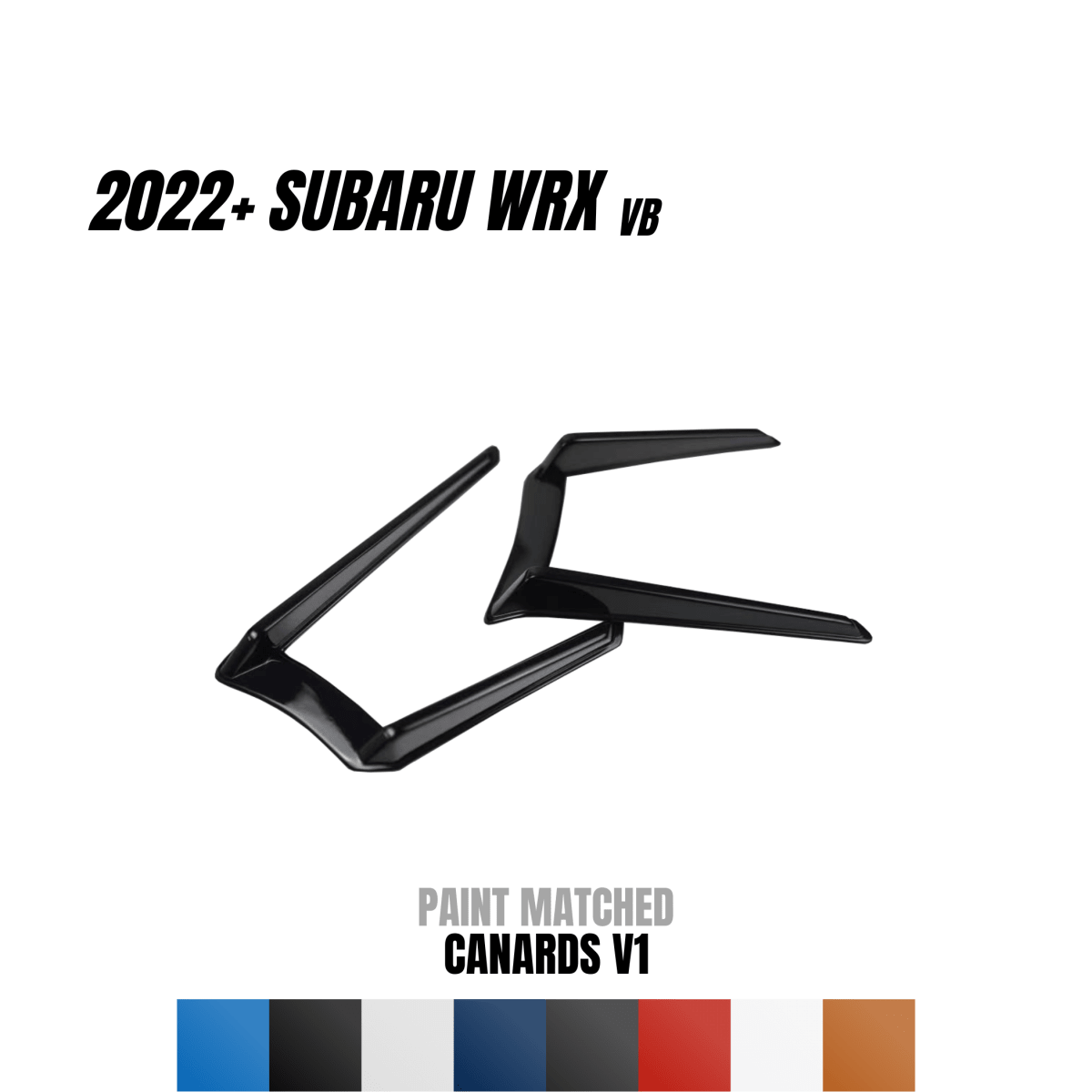 JDMuscle [22-26 WRX] Canards V1 - ABS / Paint Matched / Gloss Black - Graveyard Performance