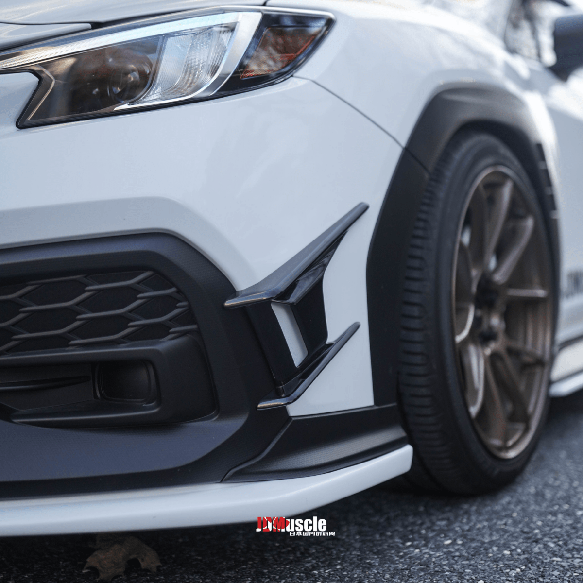 JDMuscle [22-26 WRX] Canards V2 - Paint Matched / Gloss Black / ABS - Graveyard Performance