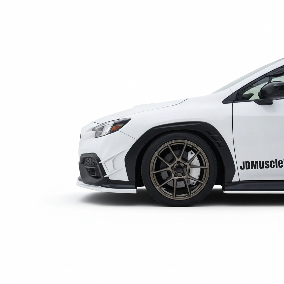 JDMuscle [22-26 WRX] Canards V2 - Paint Matched / Gloss Black / ABS - Graveyard Performance