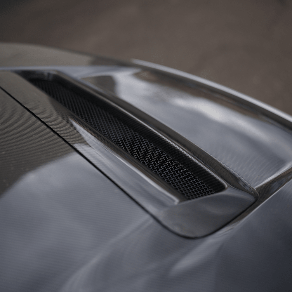 JDMuscle [22-26 WRX] Carbon Fiber FMIC Reverse Hood Scoop - Graveyard Performance