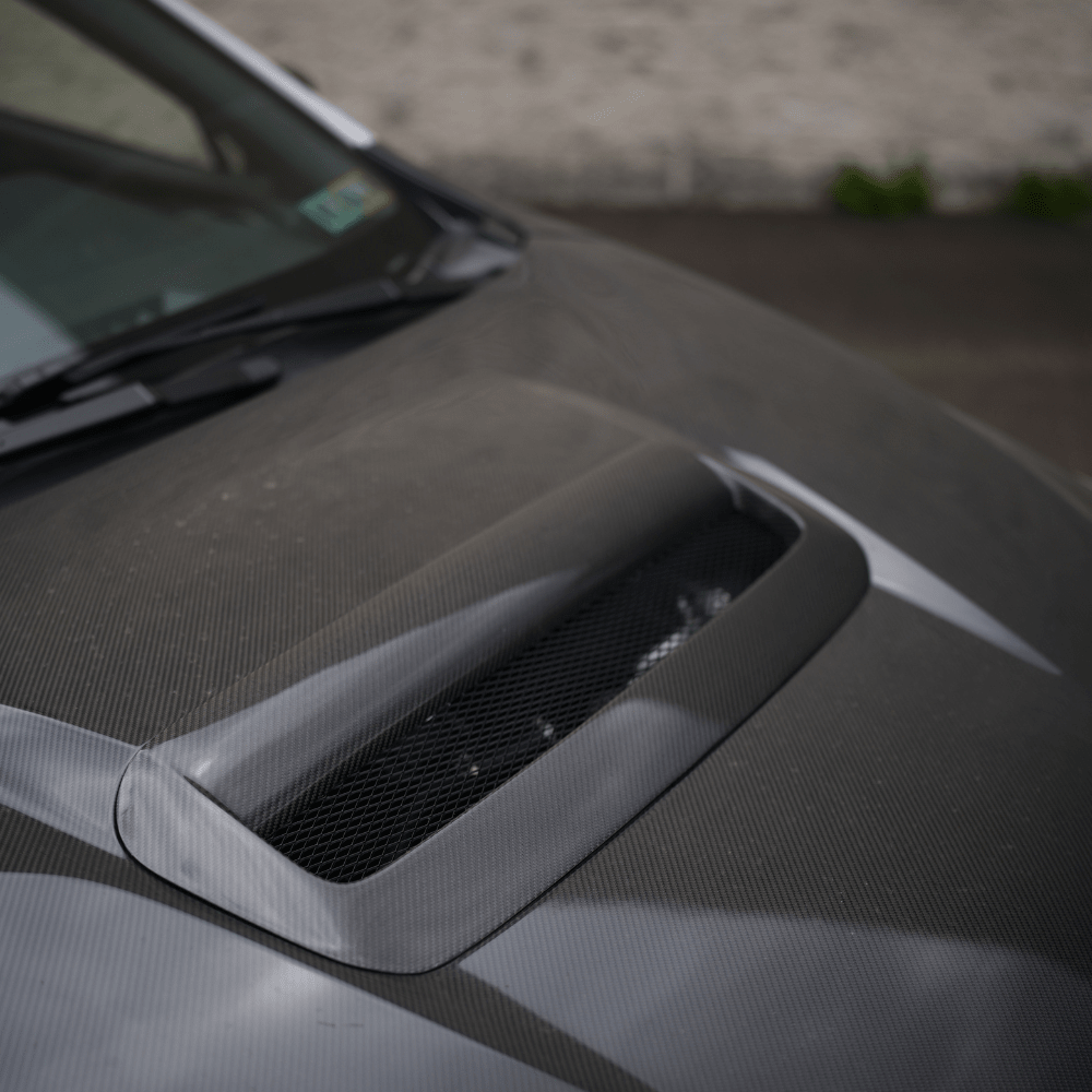 JDMuscle [22-26 WRX] Carbon Fiber FMIC Reverse Hood Scoop - Graveyard Performance