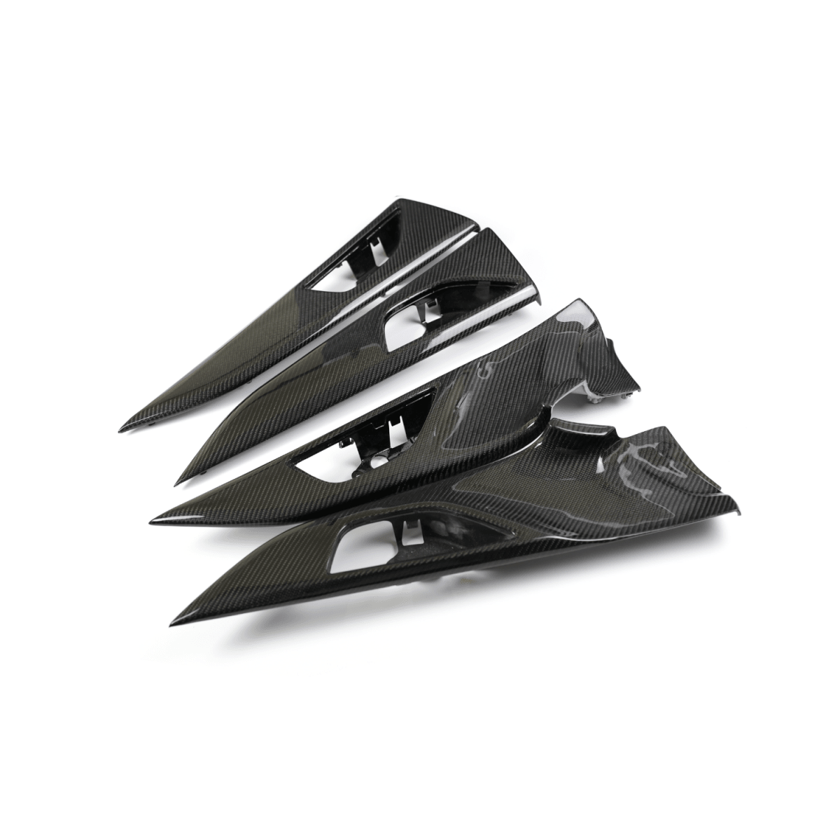 JDMuscle [22-26 WRX] Carbon Fiber Interior Door Handle Surround Trim Replacements - 4 PC - Graveyard Performance