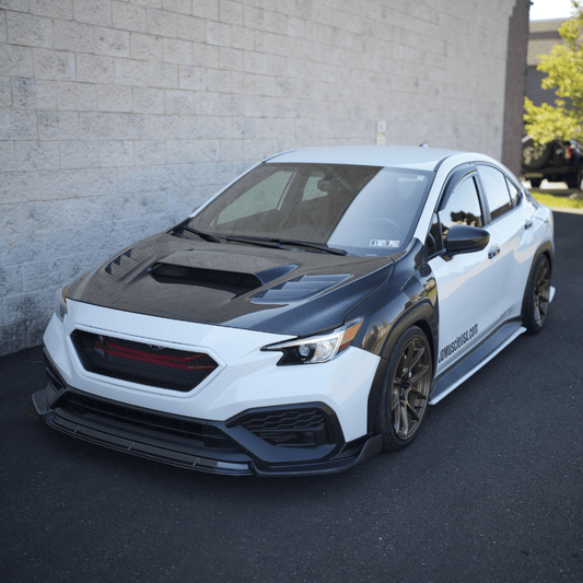 JDMuscle [22-26 WRX] Carbon Fiber Naga Style Front Bumper Lip - Graveyard Performance