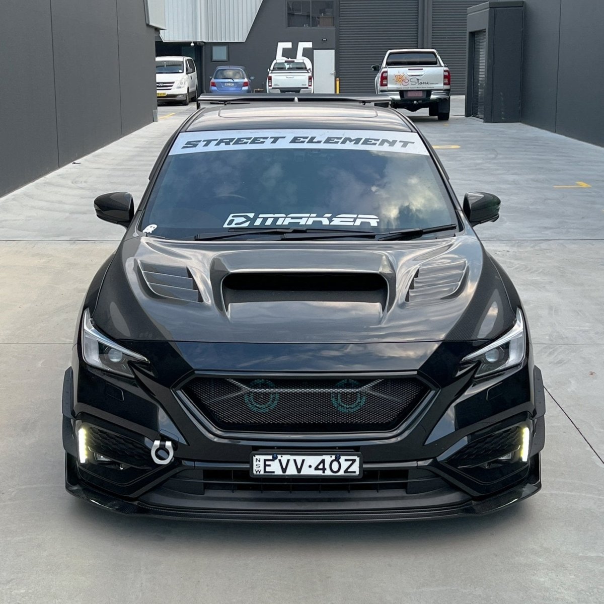 JDMuscle [22-26 WRX] CS Style V1 Front Bumper Grille-Paint Matched/Gloss Black - Graveyard Performance