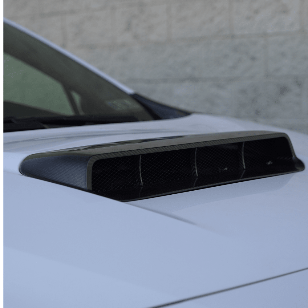 JDMuscle [22-26 WRX] GC8 Style Version 2 Tanso Carbon Fiber Hood Scoop - Graveyard Performance