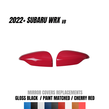 JDMuscle [22-26 WRX] Mirror Covers Replacements | 2PC Set, Paint Matched / Gloss Black / Cherry Red - Graveyard Performance