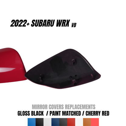 JDMuscle [22-26 WRX] Mirror Covers Replacements | 2PC Set, Paint Matched / Gloss Black / Cherry Red - Graveyard Performance