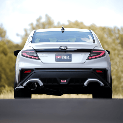 JDMuscle [22-26 WRX] Paint Matched Exhaust Finisher Trim Replacements - Graveyard Performance