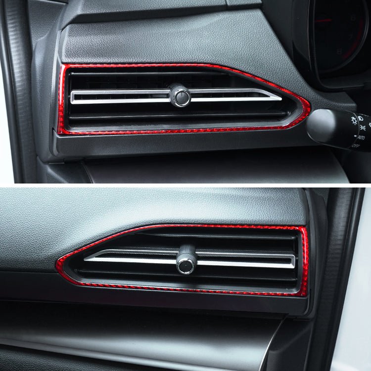JDMuscle [22-26 WRX] P&S Series Carbon Fiber AC Trim Covers 4 PC | Black Carbon Fiber/ Red Carbon Fiber - Graveyard Performance