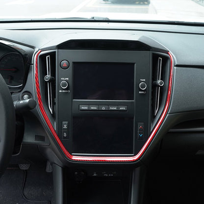 JDMuscle [22-26 WRX] P&S Series Carbon Fiber Center Console Frame Trim | Black Carbon Fiber/ Red Carbon Fiber - Graveyard Performance