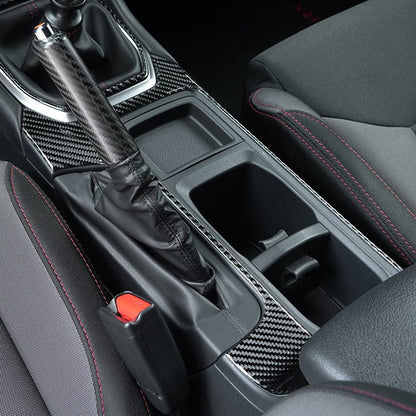 JDMuscle [22-26 WRX] P&S Series Carbon Fiber Cup Holder Trim Cover | Black Carbon Fiber/ Red Carbon Fiber - Graveyard Performance