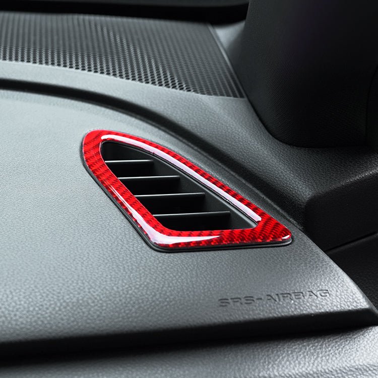 JDMuscle [22-26 WRX] P&S Series Carbon Fiber Dash AC Trim 2 PC | Black Carbon Fiber/ Red Carbon Fiber - Graveyard Performance