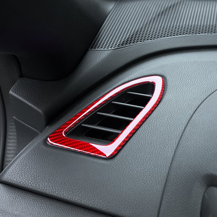 JDMuscle [22-26 WRX] P&S Series Carbon Fiber Dash AC Trim 2 PC | Black Carbon Fiber/ Red Carbon Fiber - Graveyard Performance