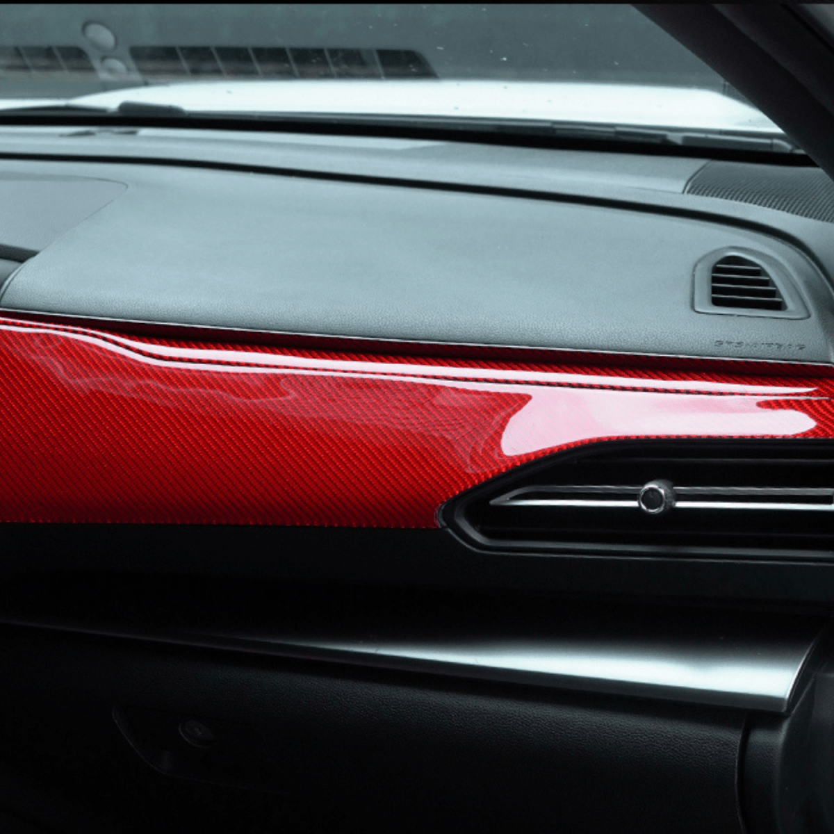 JDMuscle [22-26 WRX] P&S Series Carbon Fiber Dash Trim Covers 6 PC | Black Carbon Fiber/ Red Carbon Fiber - Graveyard Performance
