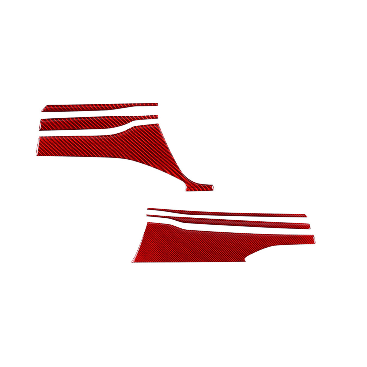 JDMuscle [22-26 WRX] P&S Series Carbon Fiber Dash Trim Covers 6 PC | Black Carbon Fiber/ Red Carbon Fiber - Graveyard Performance