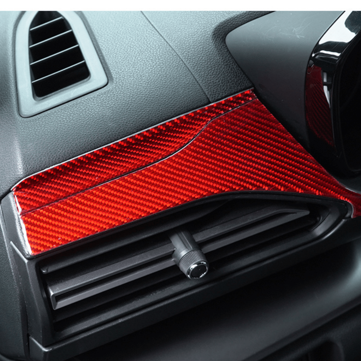 JDMuscle [22-26 WRX] P&S Series Carbon Fiber Dash Trim Covers 6 PC | Black Carbon Fiber/ Red Carbon Fiber - Graveyard Performance