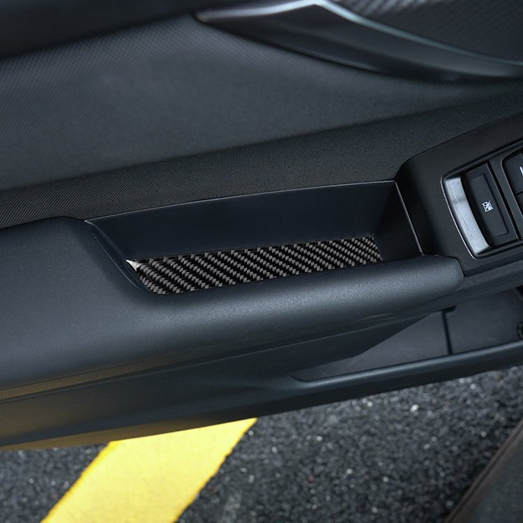 JDMuscle [22-26 WRX] P&S Series Carbon Fiber Door Pocket Covers 4 PC | Black Carbon Fiber/ Red Carbon Fiber - Graveyard Performance