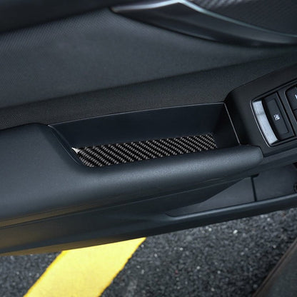 JDMuscle [22-26 WRX] P&S Series Carbon Fiber Door Pocket Covers 4 PC | Black Carbon Fiber/ Red Carbon Fiber - Graveyard Performance