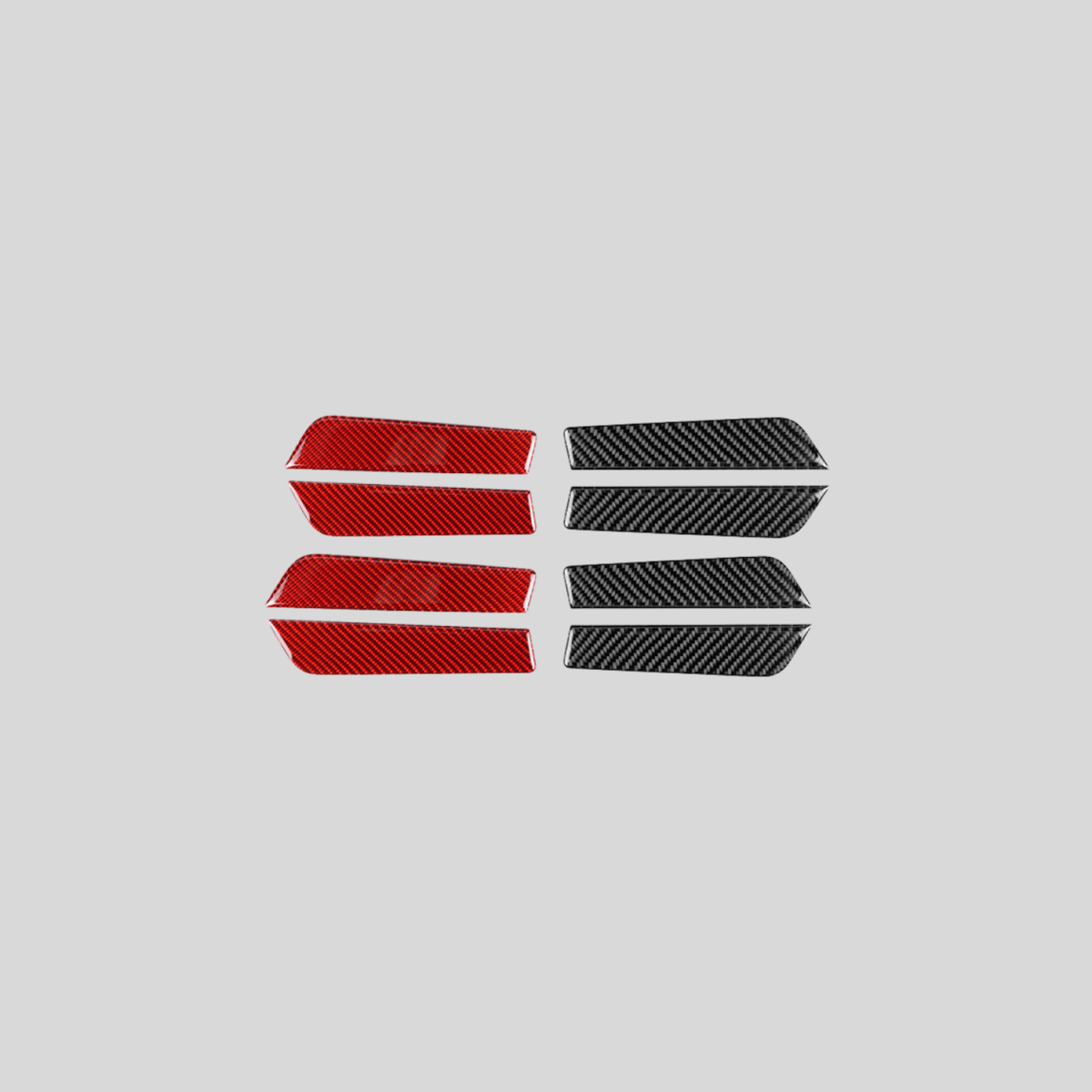 JDMuscle [22-26 WRX] P&S Series Carbon Fiber Door Pocket Covers 4 PC | Black Carbon Fiber/ Red Carbon Fiber - Graveyard Performance