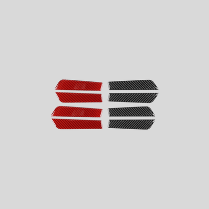 JDMuscle [22-26 WRX] P&S Series Carbon Fiber Door Pocket Covers 4 PC | Black Carbon Fiber/ Red Carbon Fiber - Graveyard Performance