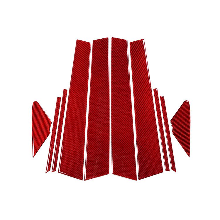 JDMuscle [22-26 WRX] P&S Series Carbon Fiber Exterior Pillar Covers 10 PC | Black Carbon Fiber/ Red Carbon Fiber - Graveyard Performance