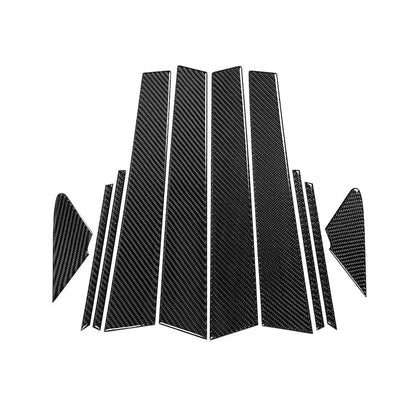 JDMuscle [22-26 WRX] P&S Series Carbon Fiber Exterior Pillar Covers 10 PC | Black Carbon Fiber/ Red Carbon Fiber - Graveyard Performance