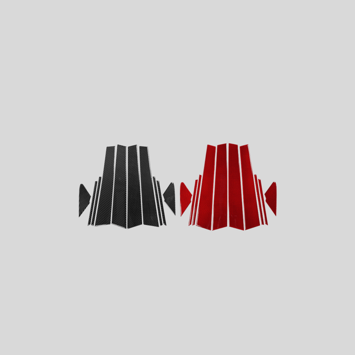JDMuscle [22-26 WRX] P&S Series Carbon Fiber Exterior Pillar Covers 10 PC | Black Carbon Fiber/ Red Carbon Fiber - Graveyard Performance