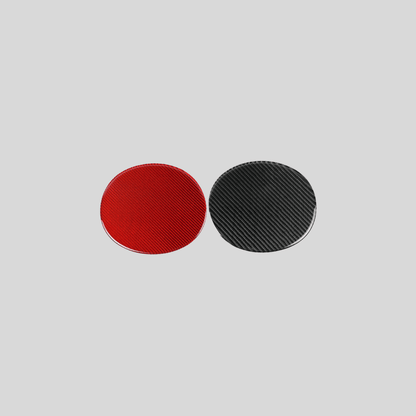 JDMuscle [22-26 WRX] P&S Series Carbon Fiber Fuel Door Cover | Black Carbon Fiber/ Red Carbon Fiber - Graveyard Performance