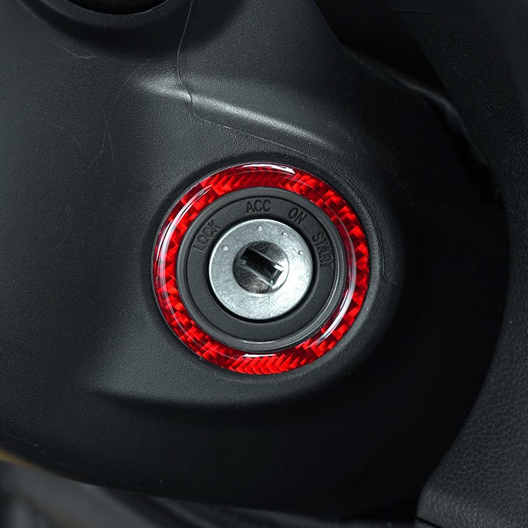 JDMuscle [22-26 WRX] P&S Series Carbon Fiber Ignition Keyhole Frame Cover 1 PC | Black Carbon Fiber/ Red Carbon Fiber - Graveyard Performance