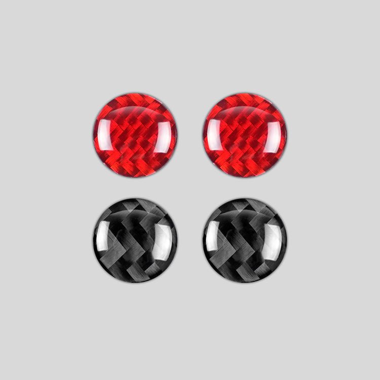 JDMuscle [22-26 WRX] P&S Series Carbon Fiber Infotainment Volume/Tune Buttons Covers 2 PC | Black Carbon Fiber/ Red Carbon Fiber - Graveyard Performance
