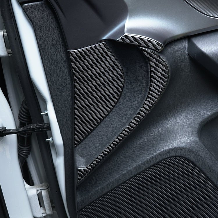 JDMuscle [22-26 WRX] P&S Series Carbon Fiber Interior Door Inner Panel Accent Covers 6 PC | Black Carbon Fiber/ Red Carbon Fiber - Graveyard Performance