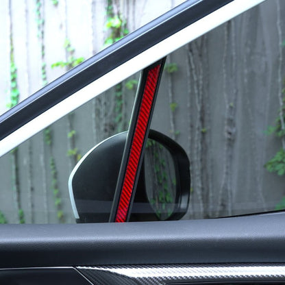 JDMuscle [22-26 WRX] P&S Series Carbon Fiber Interior Window Trim Covers 4 PC | Black Carbon Fiber/ Red Carbon Fiber - Graveyard Performance