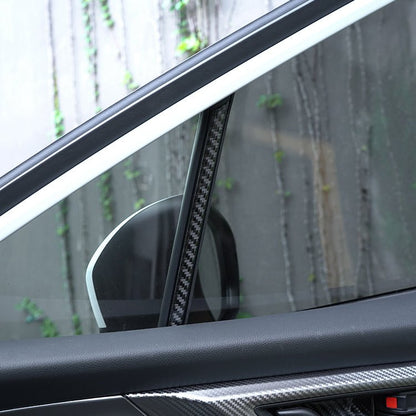 JDMuscle [22-26 WRX] P&S Series Carbon Fiber Interior Window Trim Covers 4 PC | Black Carbon Fiber/ Red Carbon Fiber - Graveyard Performance