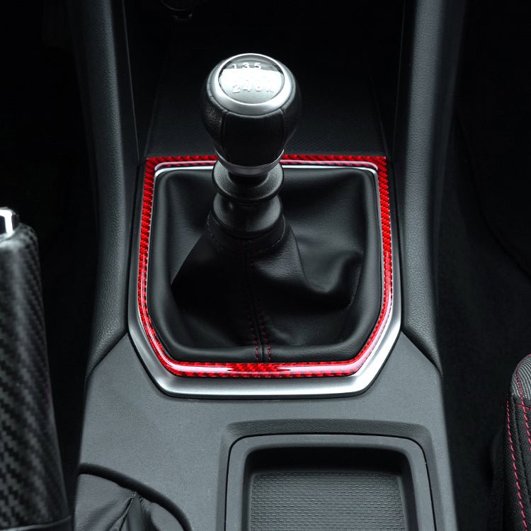 JDMuscle [22-26 WRX] P&S Series Carbon Fiber MT Shifter Trim | Black Carbon Fiber/ Red Carbon Fiber - Graveyard Performance