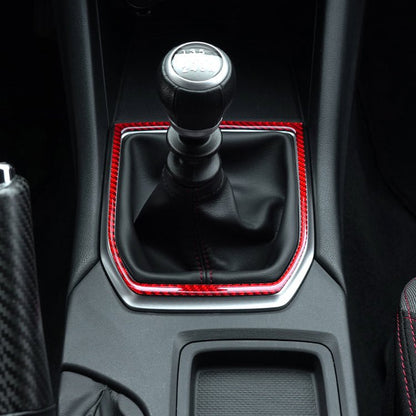 JDMuscle [22-26 WRX] P&S Series Carbon Fiber MT Shifter Trim | Black Carbon Fiber/ Red Carbon Fiber - Graveyard Performance