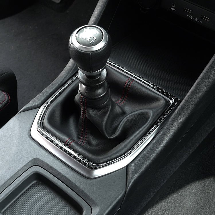 JDMuscle [22-26 WRX] P&S Series Carbon Fiber MT Shifter Trim | Black Carbon Fiber/ Red Carbon Fiber - Graveyard Performance