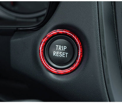 JDMuscle [22-26 WRX] P&S Series Carbon Fiber Trip Reset Button Frame Cover 1 PC | Black Carbon Fiber/ Red Carbon Fiber - Graveyard Performance