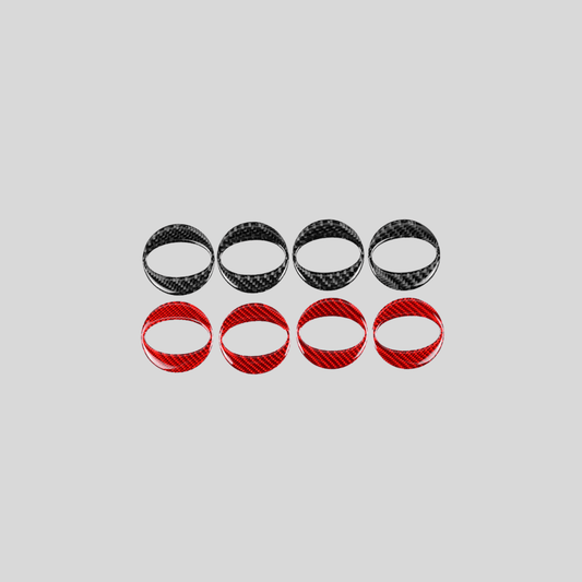 JDMuscle [22-26 WRX] P&S Series Carbon Fiber Wheel Center Cap Covers 4 PC | Black Carbon Fiber/ Red Carbon Fiber - Graveyard Performance