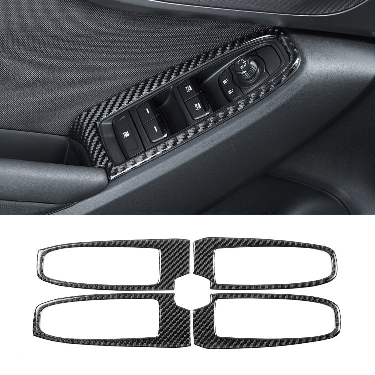 JDMuscle [22-26 WRX] P&S Series Carbon Fiber Window Switch Trim Covers 4 PC | Black Carbon Fiber/ Red Carbon Fiber - Graveyard Performance