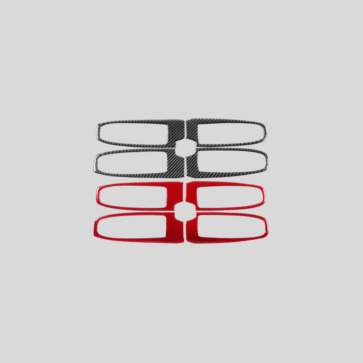 JDMuscle [22-26 WRX] P&S Series Carbon Fiber Window Switch Trim Covers 4 PC | Black Carbon Fiber/ Red Carbon Fiber - Graveyard Performance