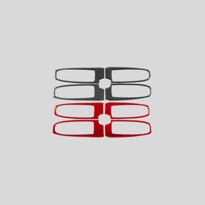 JDMuscle [22-26 WRX] P&S Series Carbon Fiber Window Switch Trim Covers 4 PC | Black Carbon Fiber/ Red Carbon Fiber - Graveyard Performance