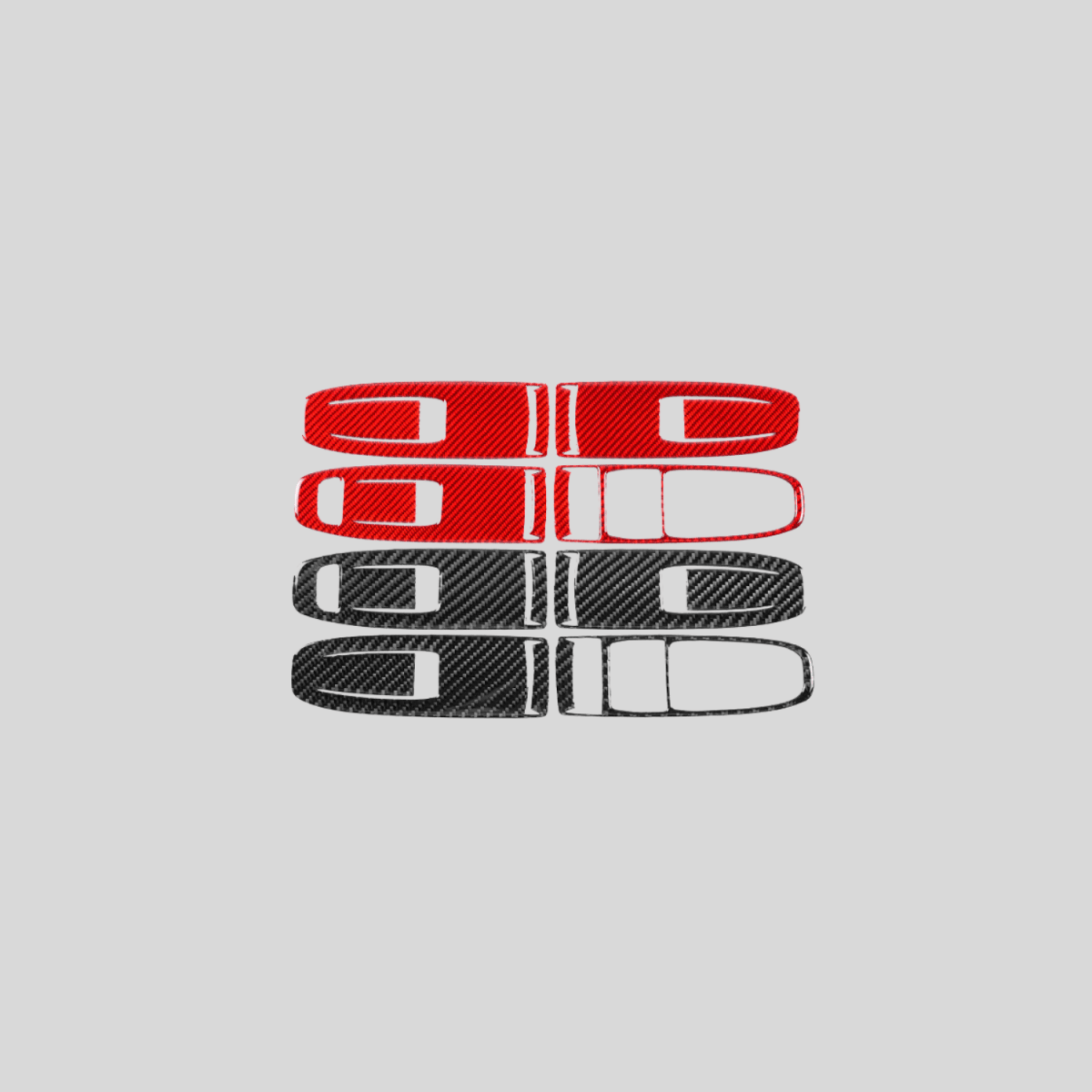 JDMuscle [22-26 WRX] P&S Series Carbon Fiber Window Switch Trim Covers 4 PC | Black Carbon Fiber/ Red Carbon Fiber - Graveyard Performance