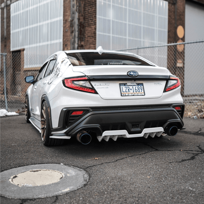 JDMuscle [22-26 WRX] Rear Diffuser V1 | Paint Matched / Gloss Black / Cherry Red - Graveyard Performance