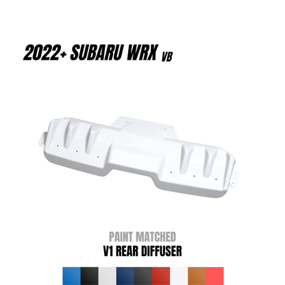 JDMuscle [22-26 WRX] Rear Diffuser V1 | Paint Matched / Gloss Black / Cherry Red - Graveyard Performance