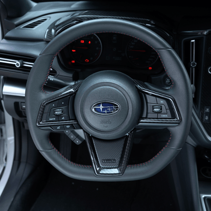 JDMuscle [22-26 WRX] Tanso Carbon Fiber Steering Wheel Trim Covers / Replacements