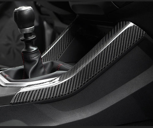 JDMuscle [22-26 WRX] Tanso Pre-preg Carbon Fiber Center Console Side Trim Covers - Graveyard Performance