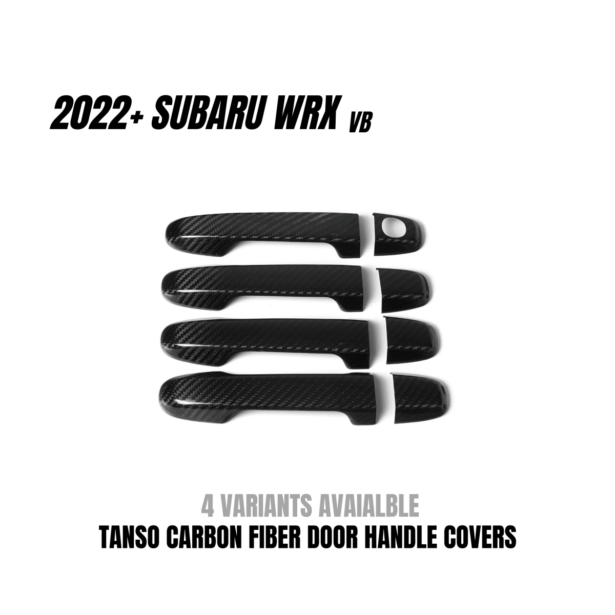 JDMuscle [22-26 WRX] Tanso Pre-preg Carbon Fiber Door Handle Covers w/ Gloss Finish - Graveyard Performance