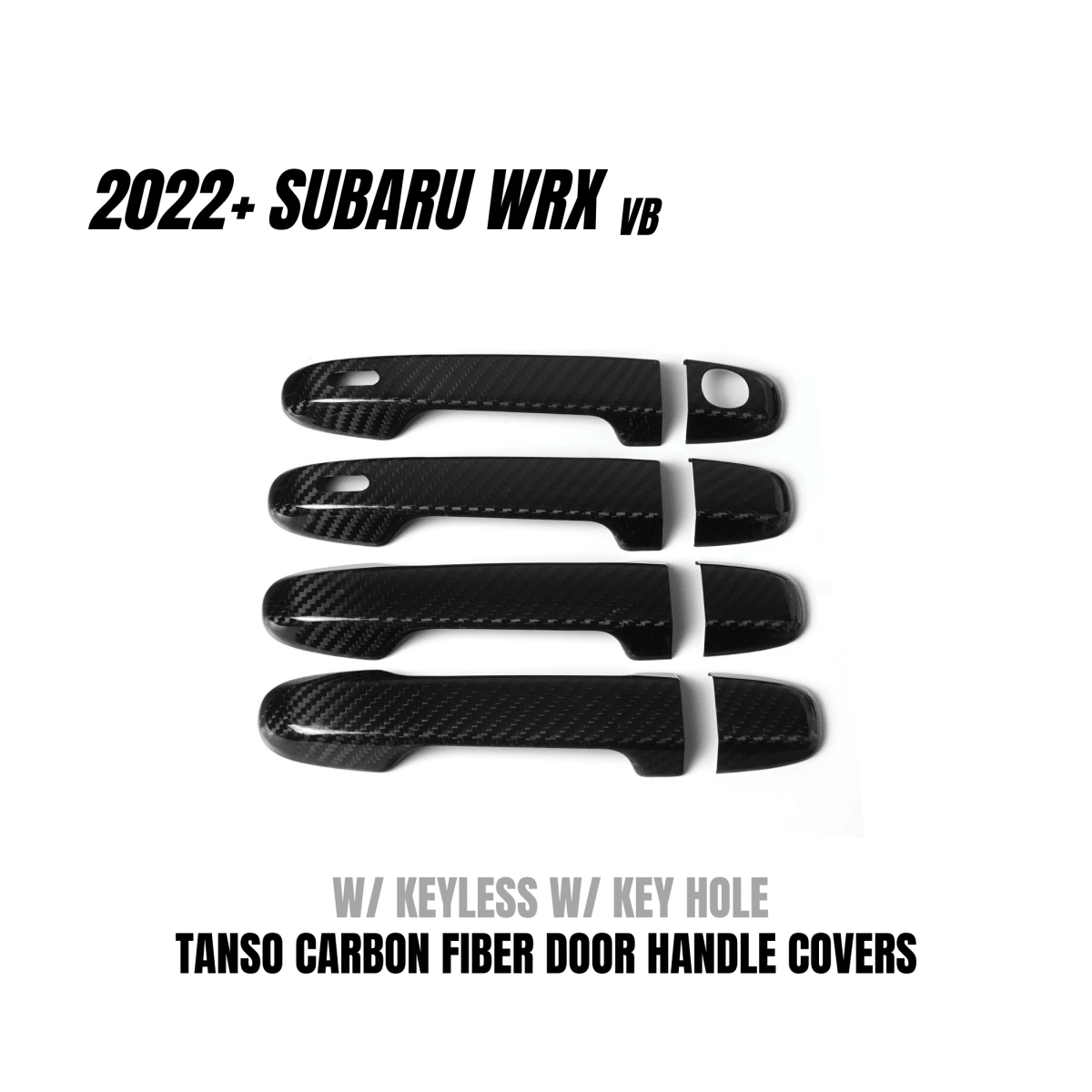 JDMuscle [22-26 WRX] Tanso Pre-preg Carbon Fiber Door Handle Covers w/ Gloss Finish - Graveyard Performance