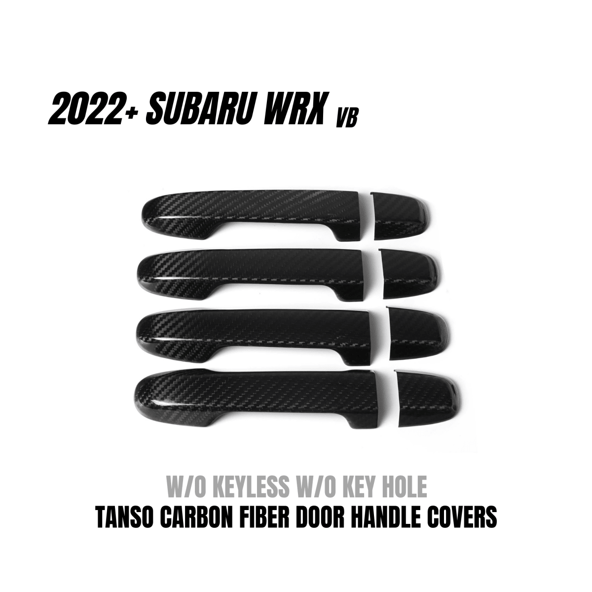 JDMuscle [22-26 WRX] Tanso Pre-preg Carbon Fiber Door Handle Covers w/ Gloss Finish - Graveyard Performance